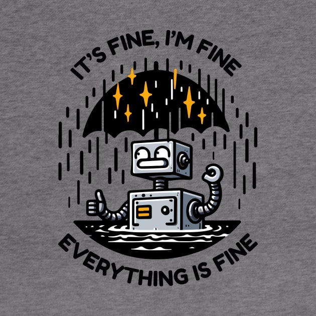 Funny Robot - It's Fine, I'm Fine, Everything is Fine by TeeTopiaNovelty